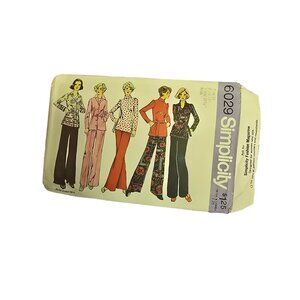 Simplicity 6029 Vintage Sewing Pattern For Misses Blouse & Pants 1970s Size 10-1